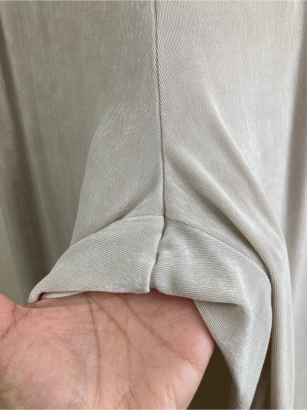 Chico's Beige Ribbed Flowy Pants Size 12P Pull On Elastic Waist - Picture 7 of 8